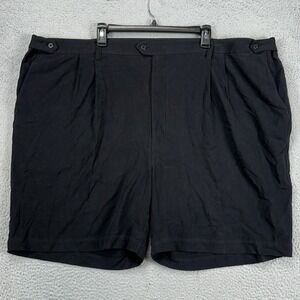 Axis Silk Shorts Mens 54 Black Pleated Pocket Elastic Waist Casual Comfort NEW